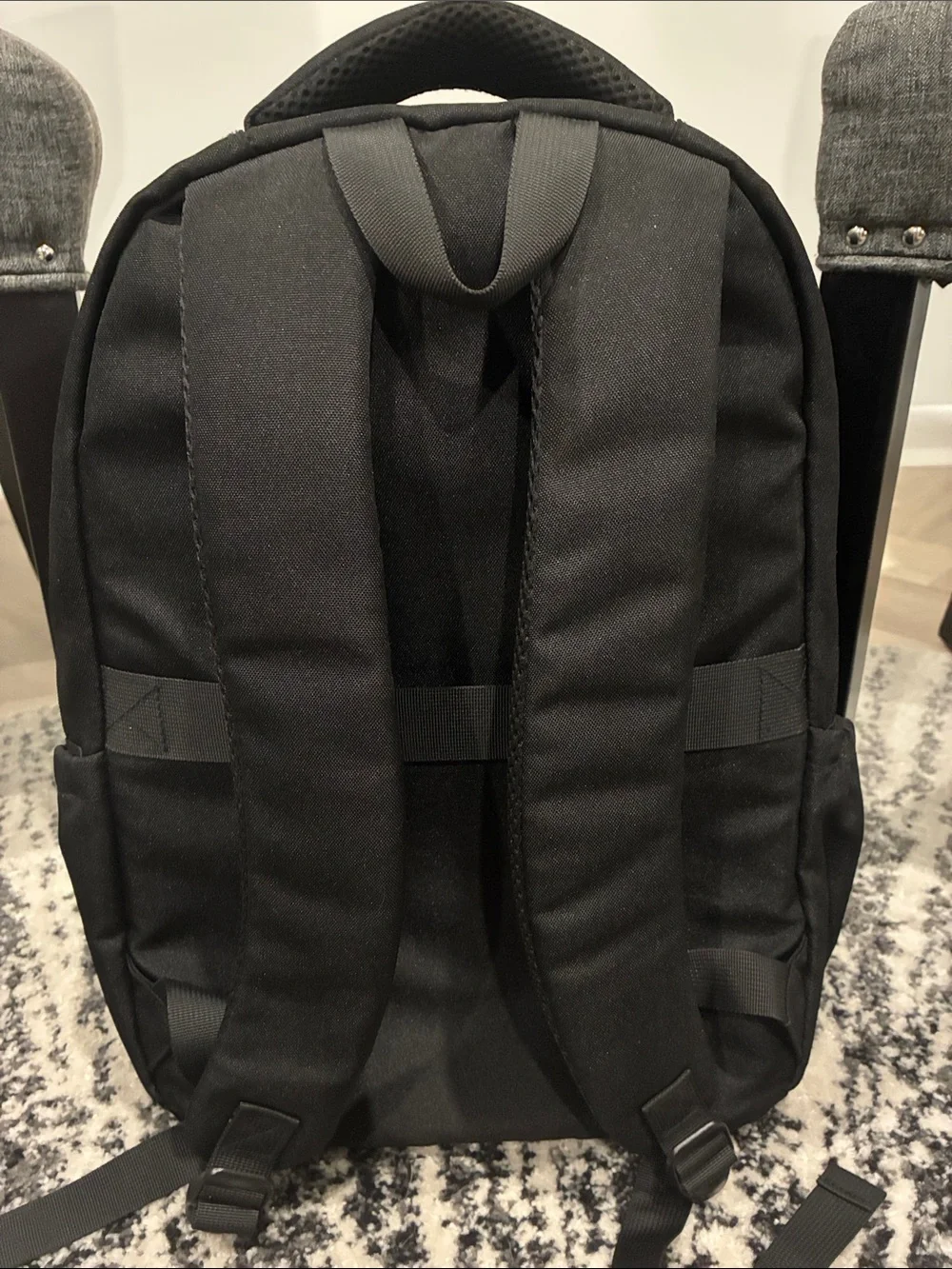 Psycho Bunny Black Backpack with White Logo